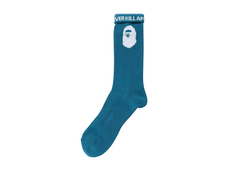 BAPE A Bathing Ape Ape Head Socks Blue