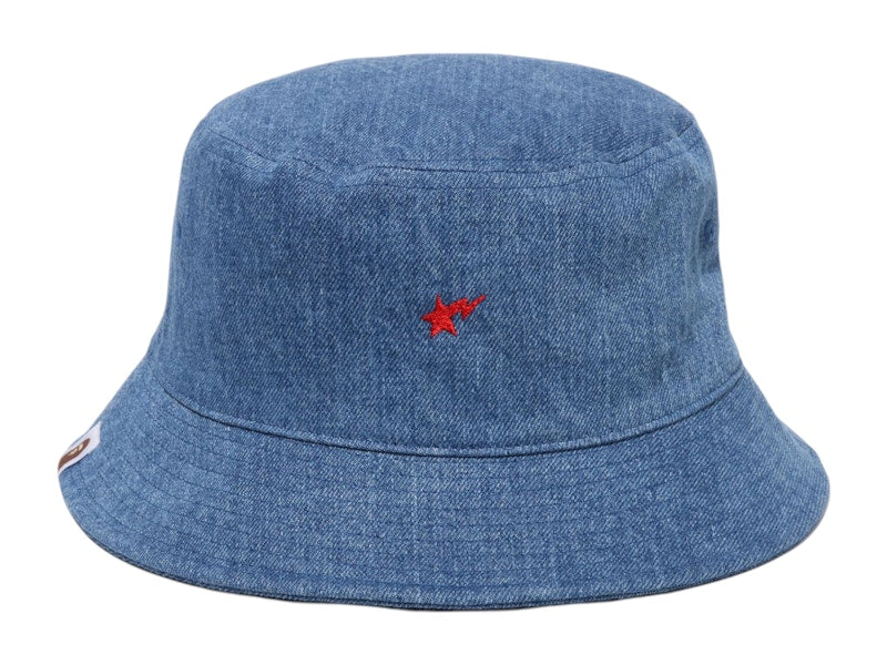 BAPE A Bathing Ape Bapesta Denim Bucket Hat Blue/Light Indigo