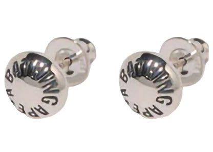 BAPE A Bathing Ape Button Earrings Silver