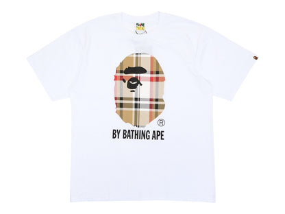 BAPE A Bathing Ape Check by Bathing Tee White/Beige