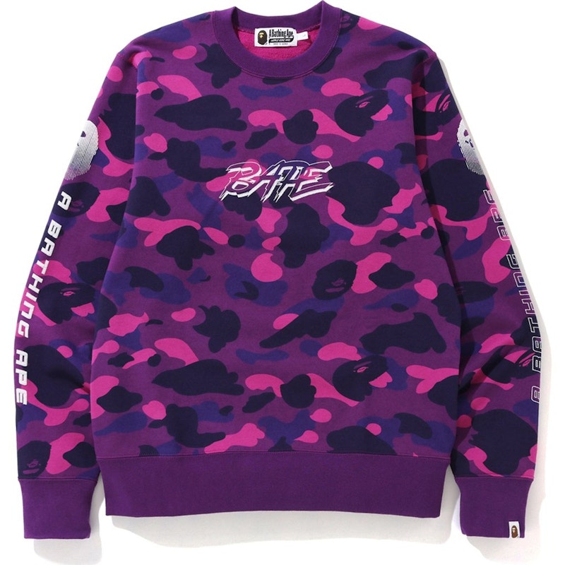 BAPE A Bathing Ape Color Camo Crewneck Purple/Pink