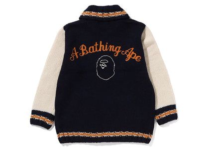 BAPE A Bathing Ape Cowichan Cardigan Navy