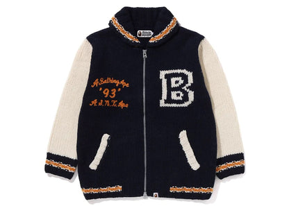 BAPE A Bathing Ape Cowichan Cardigan Navy