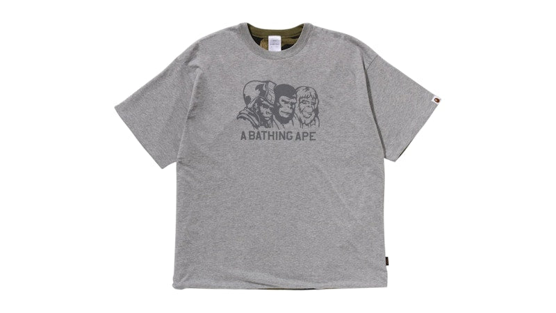 BAPE A Bathing Ape Double Face Legacy Tee Gray