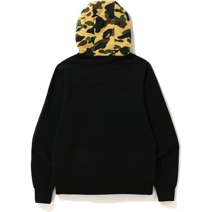 BAPE A Bathing Ape Embroidery Wide Zip Hoodie Black/Yellow