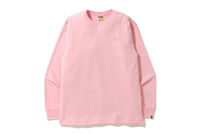 BAPE A Bathing Ape Head One Point L/S Tee Pure Pink
