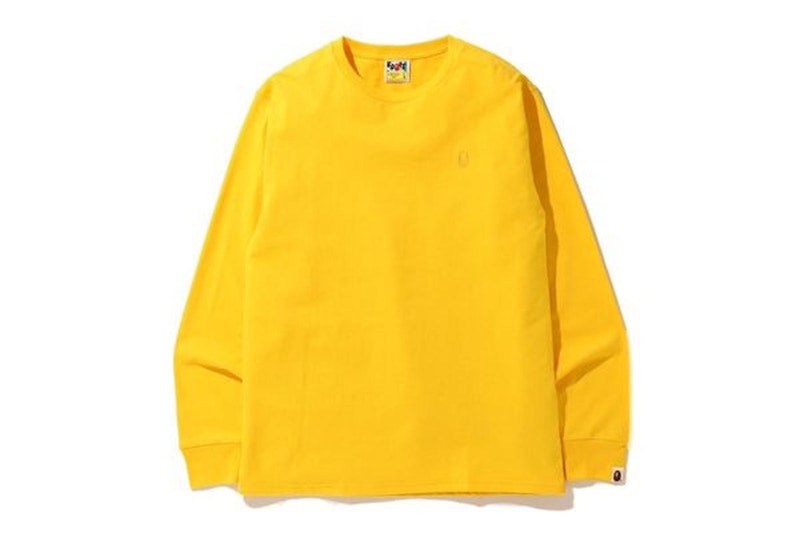 BAPE A Bathing Ape Head One Point L/S Tee Pure Yellow