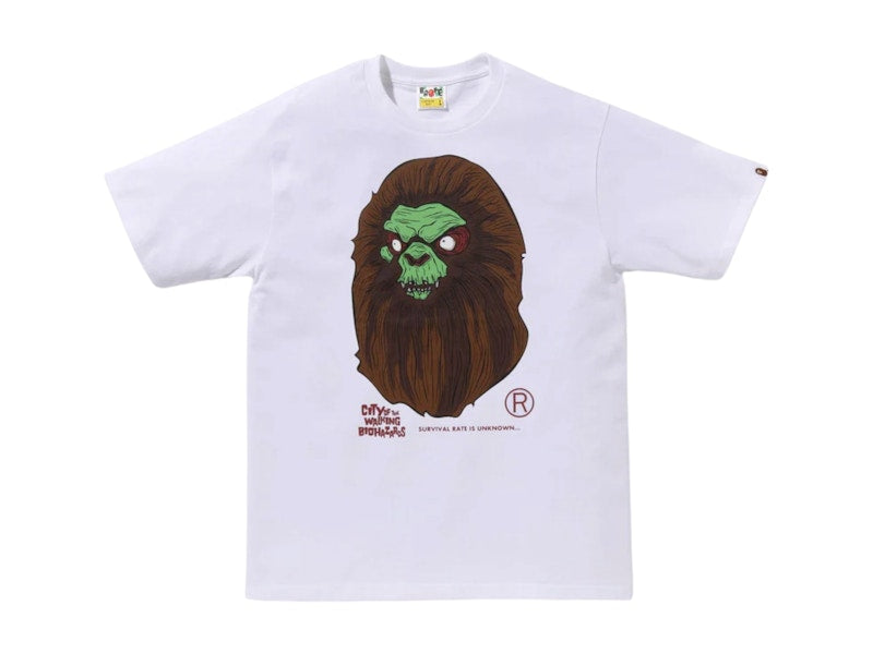 BAPE A Bathing Ape Horror Mad Face Tee White