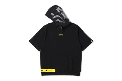 BAPE A Bathing Ape In Transit Shark Short Sleeve Pullover Hoodie Black