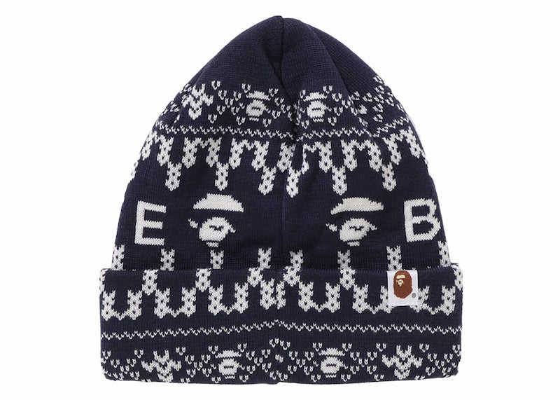 BAPE A Bathing Ape Knit Cap Navy