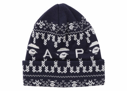 BAPE A Bathing Ape Knit Cap Navy