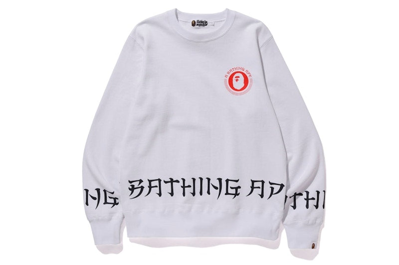 BAPE A Bathing Ape Lettered Crewneck White