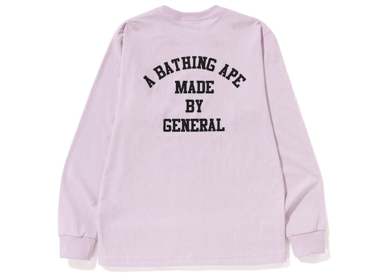 BAPE A Bathing Ape Lettered L/S Tee Purple