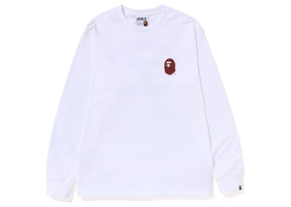 BAPE A Bathing Ape Lettered L/S Tee White
