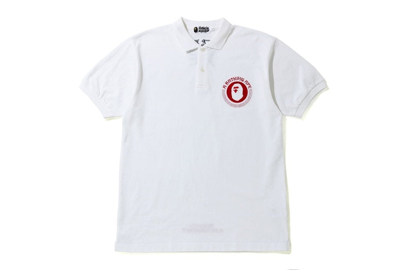 BAPE A Bathing Ape Lettered Polo White