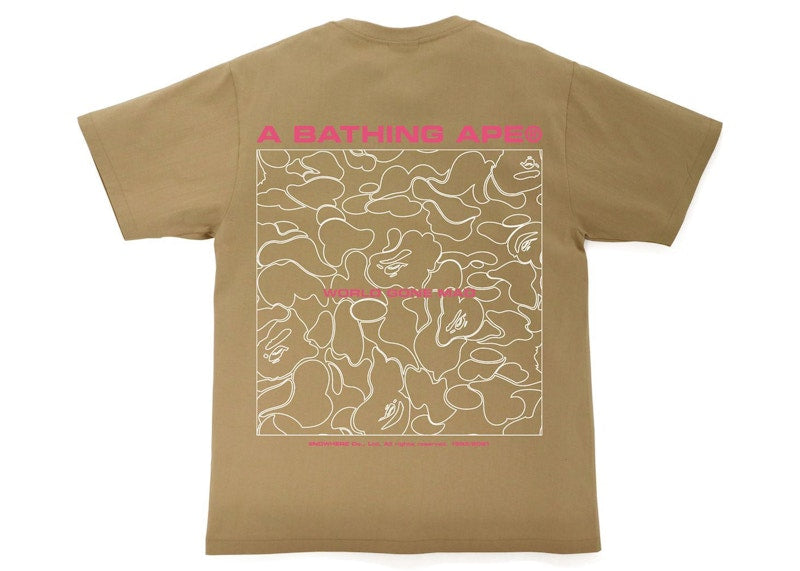 BAPE A Bathing Ape Line Camo Tee Beige