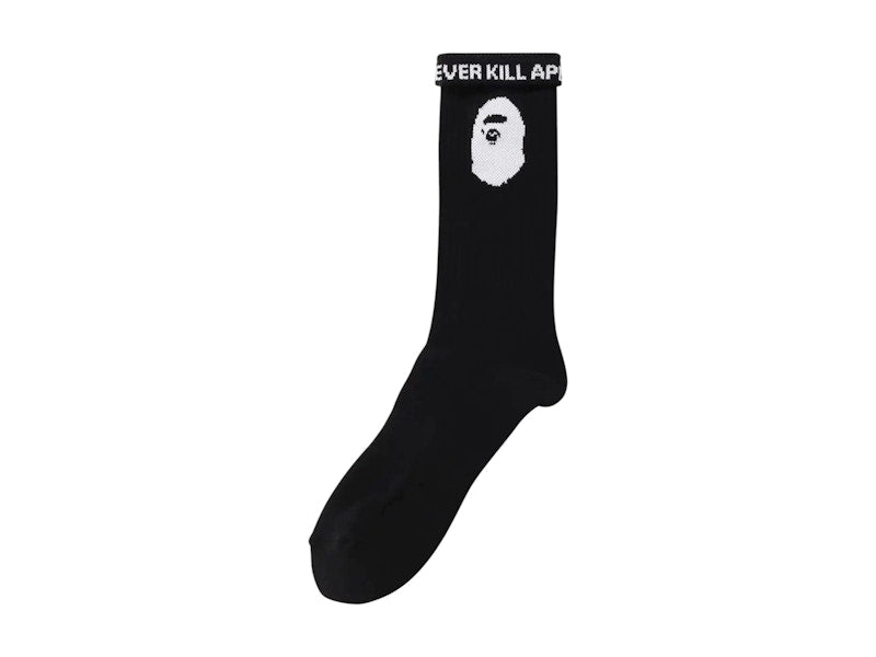 BAPE A Bathing Ape Logo Socks Black