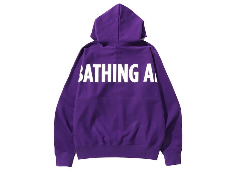BAPE A Bathing Ape Loose Fit Pullover Hoodie Purple