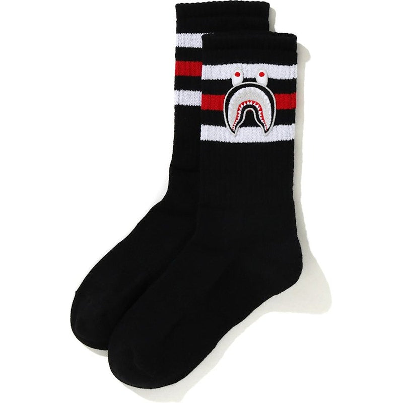 BAPE A Bathing Ape Men Shark Socks Black