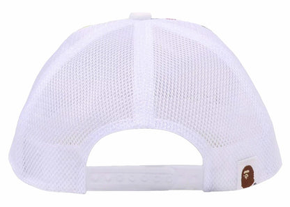 BAPE A Bathing Ape Multi Camo NYC Logo Mesh Cap White