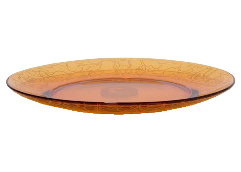 BAPE A Bathing Ape Neon Camo Glass Plate Orange