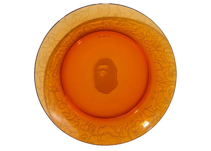 BAPE A Bathing Ape Neon Camo Glass Plate Orange