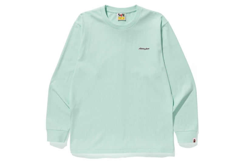 BAPE A Bathing Ape Patch Long Sleeve Tee Sax