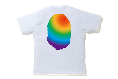 BAPE A Bathing Ape Rainbow Big Ape Head Tee White