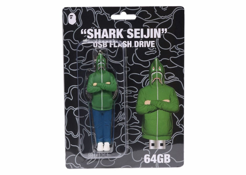 BAPE A Bathing Ape Shark Seijin 64 GB USB Flash Drive Green