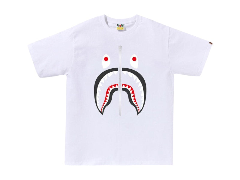 BAPE A Bathing Ape Shark Tee White