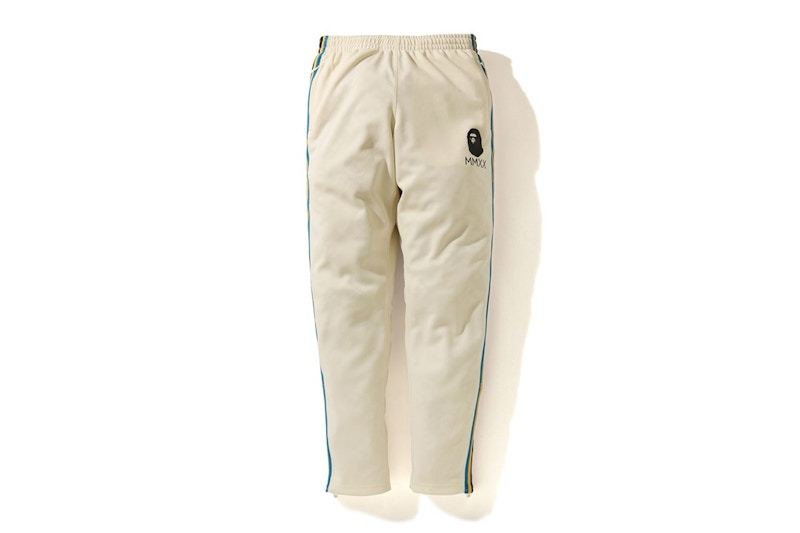 BAPE A Bathing Ape Side Tape Jersey Pants Ivory