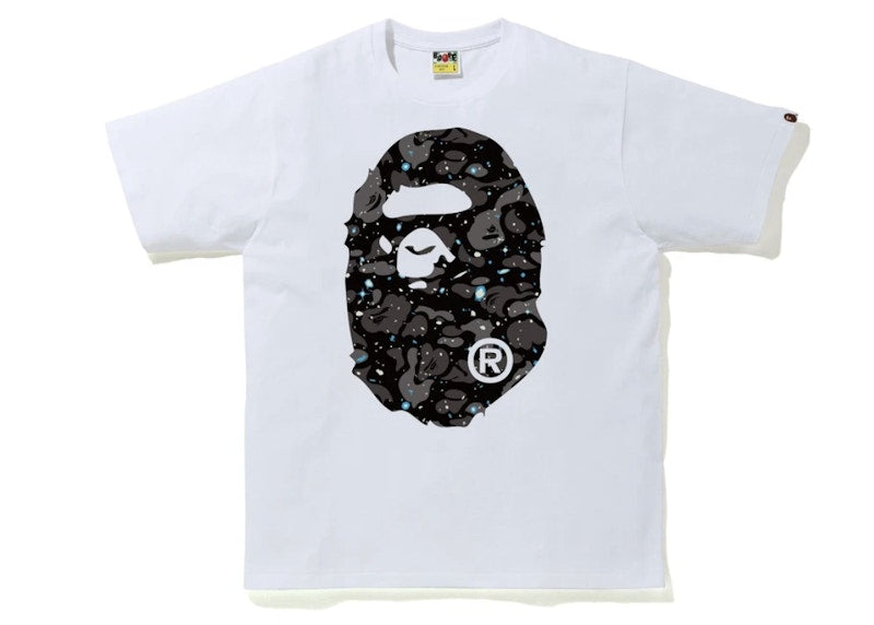 BAPE A Bathing Ape Space Camo Big Ape Head Tee White