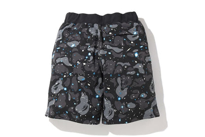 BAPE A Bathing Ape Space Camo Sweat Wide Short Black