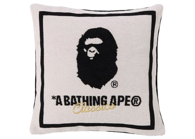 BAPE A Bathing Ape Square Cushion Ivory