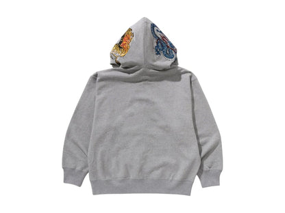 BAPE A Bathing Ape Tiger And Dragon Relaxed Fit Full Zip Hoodie Gray