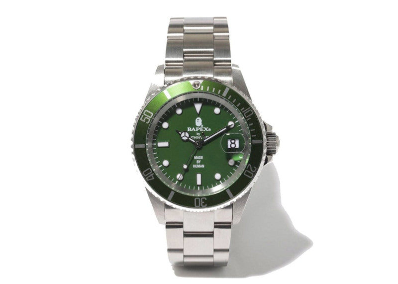 BAPE A Bathing Ape Type 1 Bapex Watch (2013) Green/Silver