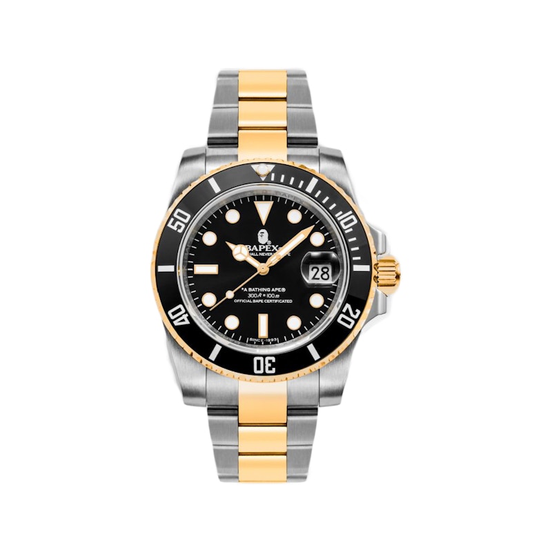 BAPE A Bathing Ape Type 1 Bapex Watch Silver Gold/Black/Black