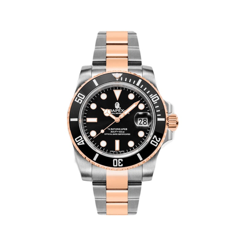 BAPE A Bathing Ape Type 1 Bapex Watch Silver Rose/Black/Black