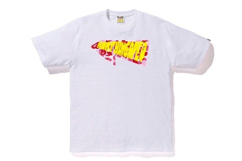 BAPE ABC Arrow Tee White/Pink
