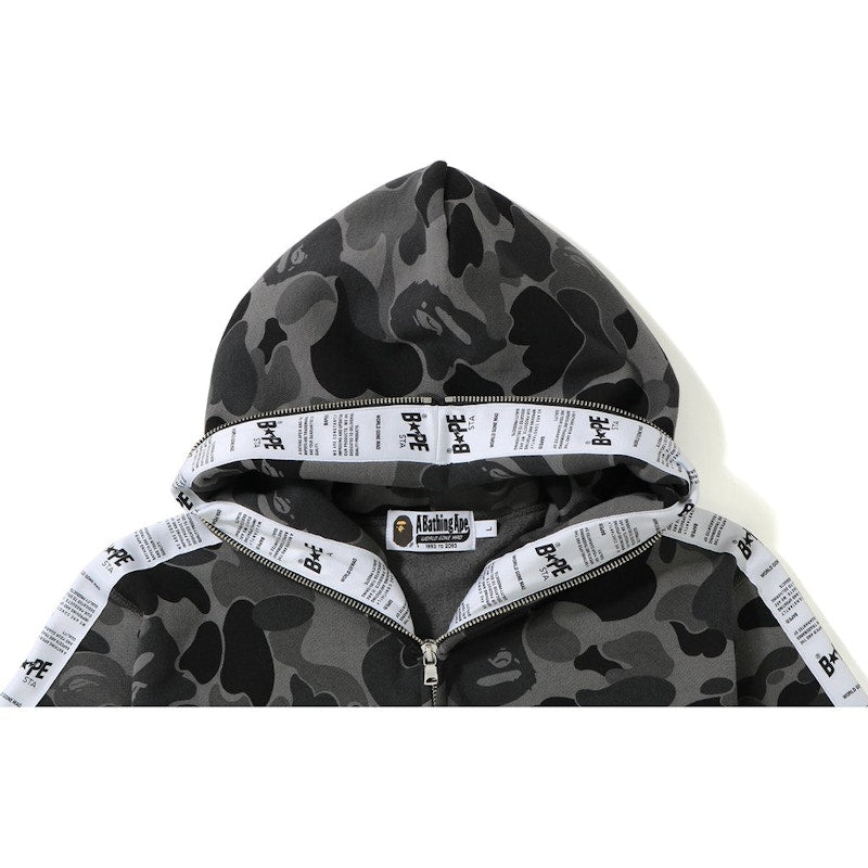 BAPE ABC Bape Sta Tape Full Zip Hoodie Black