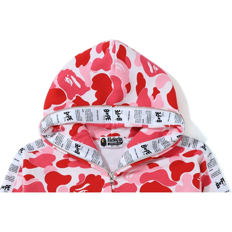 BAPE ABC Bape Sta Tape Full Zip Hoodie Pink