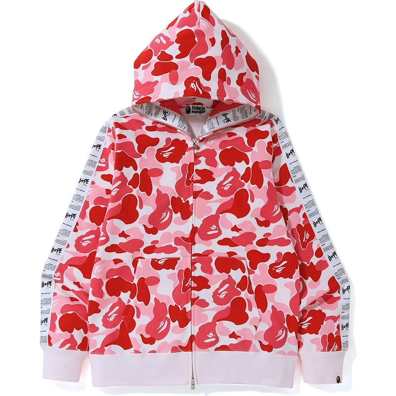 BAPE ABC Bape Sta Tape Full Zip Hoodie Pink