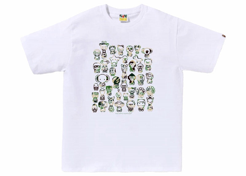 BAPE ABC Camo A To Z Tee White/Green