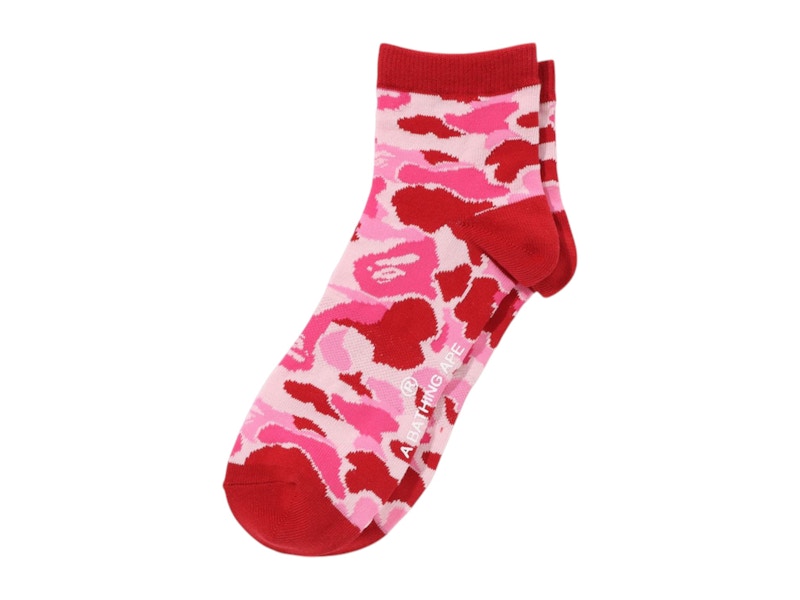 BAPE ABC Camo Ankle Jacquard Socks Pink