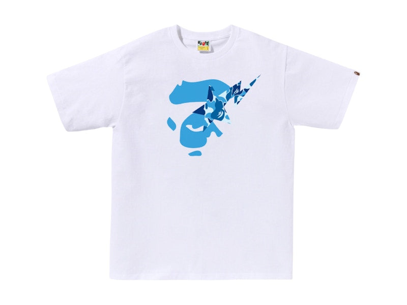 BAPE ABC Camo Ape Face Sta Tee White/Blue