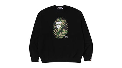 BAPE ABC Camo Ape Head Relaxed Fit Crewneck Sweatshirt Black