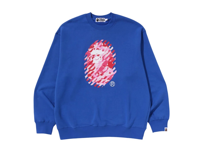 BAPE ABC Camo Ape Head Relaxed Fit Crewneck Sweatshirt (FW24) Blue