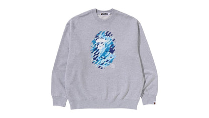 BAPE ABC Camo Ape Head Relaxed Fit Crewneck Sweatshirt Gray