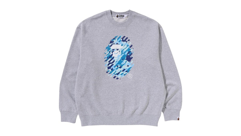 BAPE ABC Camo Ape Head Relaxed Fit Crewneck Sweatshirt Gray