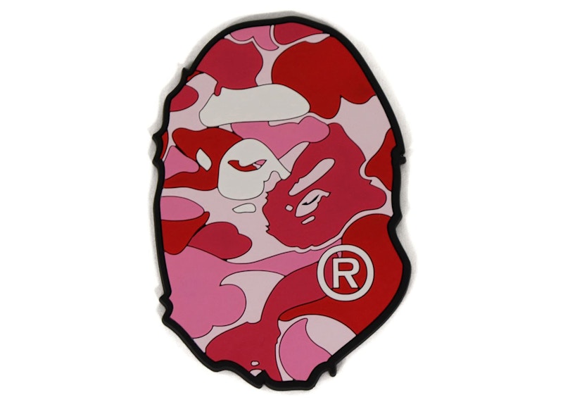BAPE ABC Camo Ape Head Rubber Coaster Pink